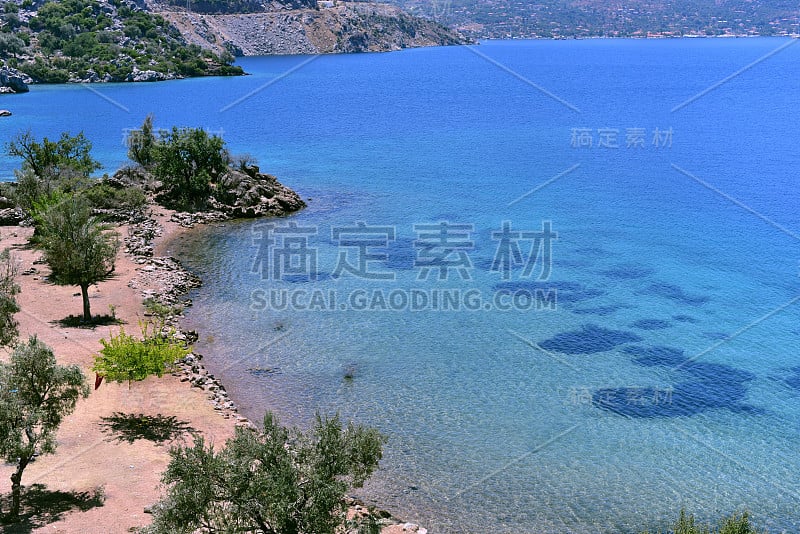 俯瞰Selimiye村，一个可爱的海湾，靠近Marmaris