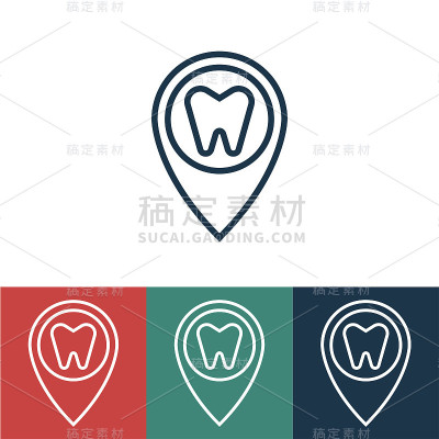线图标标记与牙齿