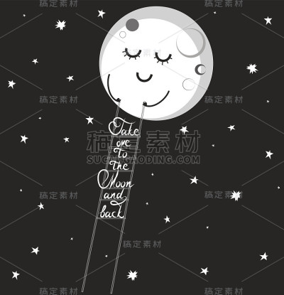 卡通的月亮