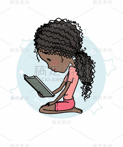 可爱的女孩在看书