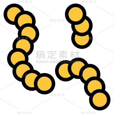 病毒或细菌矢量插图，填充样式图标