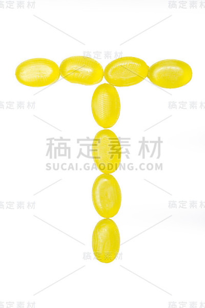 T字做成的彩色糖果