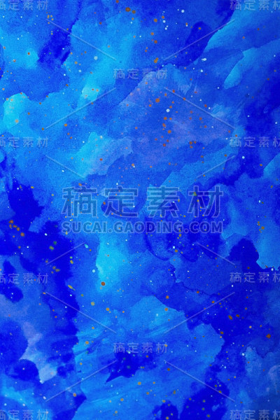 抽象的蓝色背景。水彩纹理