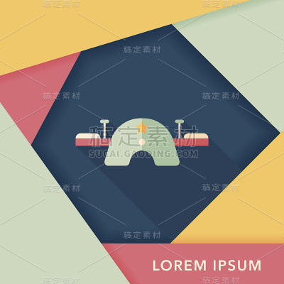 游乐场跷跷板图标与长影子