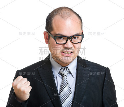 愤怒的亚洲商人