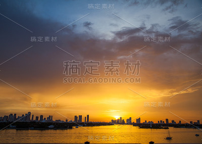迈阿密海滩的日落