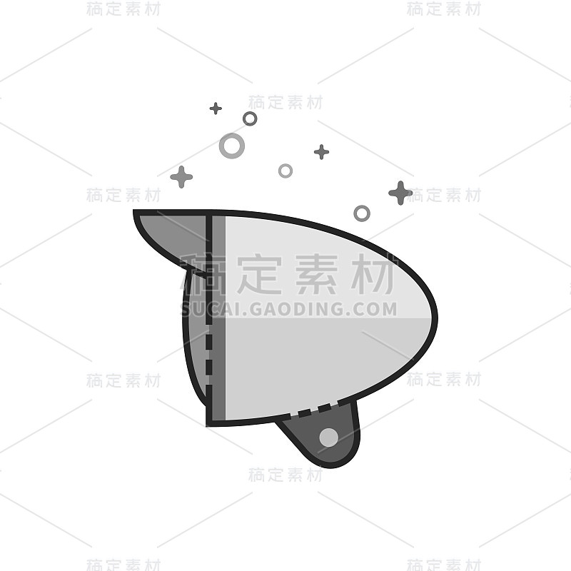 平坦的灰度图标-自行车头灯