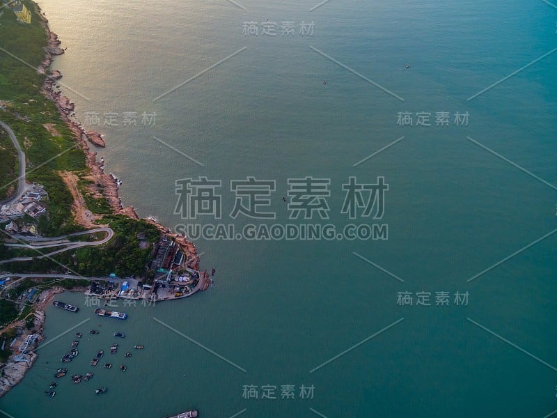 中国福建岛鸟瞰图。