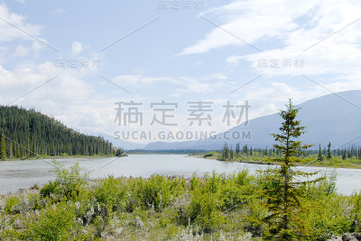 春天的碧玉景观，加拿大落基山脉，阿尔伯塔，加拿大
