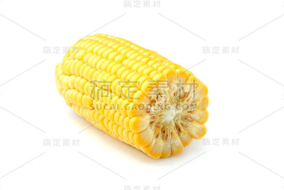 半穗玉米孤立的特写