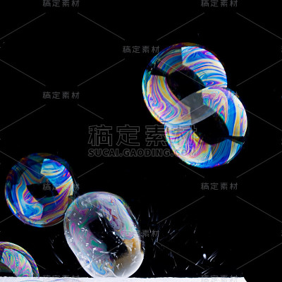 精致的彩虹色爆裂气泡