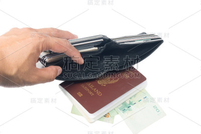 游客的钱和泰国护照