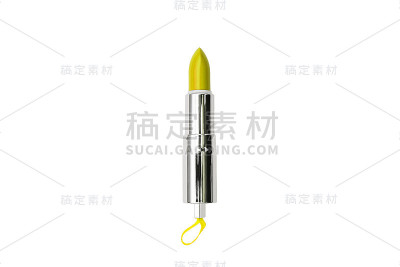 口红黄色。女性化妆品。女性的时尚。