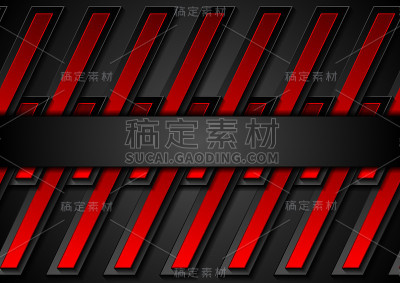 红色和黑色对比抽象技术背景