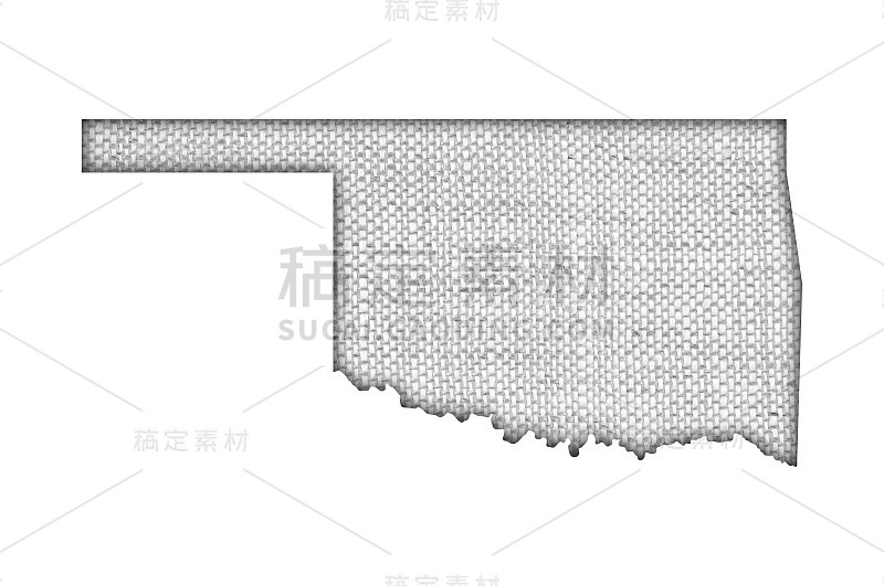 旧亚麻布上的俄克拉荷马地图