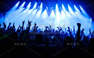 观众在音乐会中举起双手