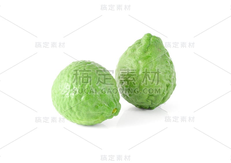 Kaffir Lime孤立在白色背景与修剪路径