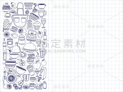 矢量涂鸦系列厨具项目