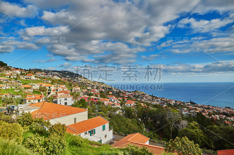 典型的马德拉风景鸟瞰图