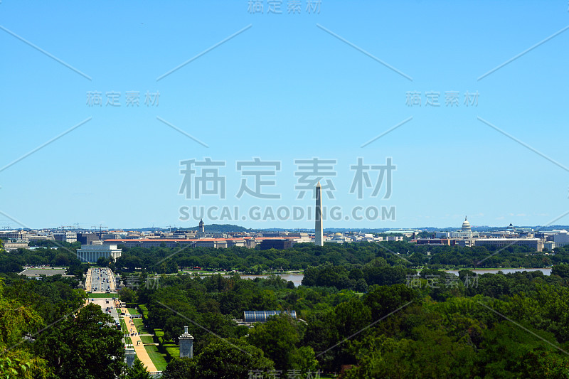 华盛顿特区夏季天际线全景