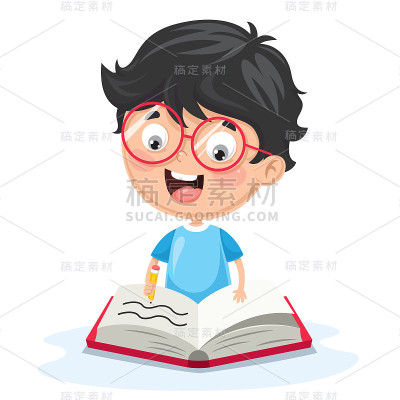 矢量插图的儿童写作