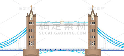 伦敦塔桥英国地标向量10