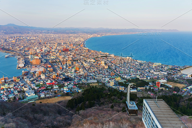 北海道函馆山缆车，一览天际线