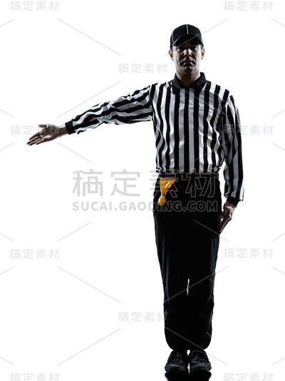 美式足球裁判示意剪影