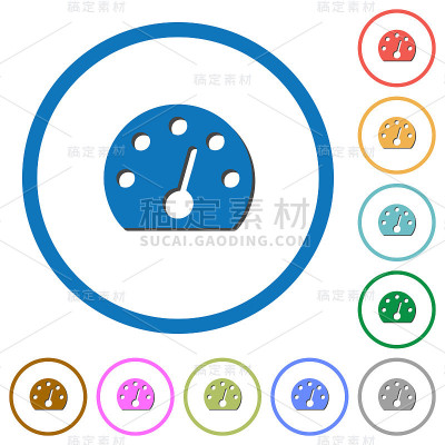 带有阴影和轮廓的仪表板图标