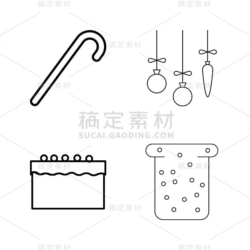 食物和饮料线性图标设置