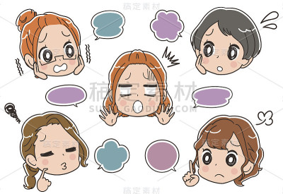 女性の顔のアイコン（困り顔）