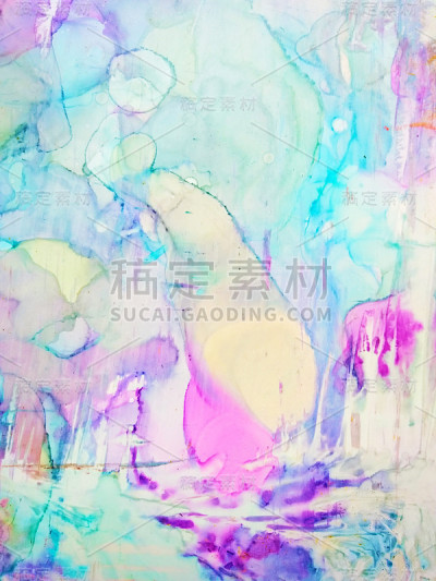 酒精墨水纹理。绿色和蓝宝石污渍。