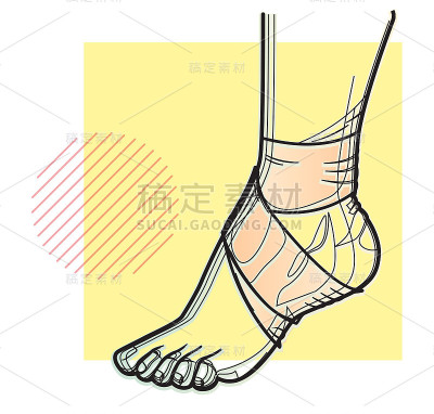 弹性绷带脚踝扭伤-插图