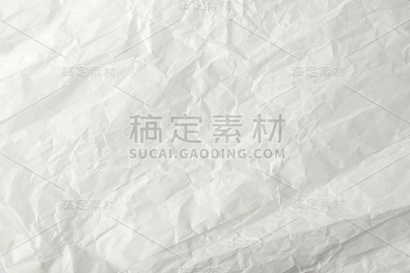 Sheet of White Thin Crumpled Craft Paper Backgroun