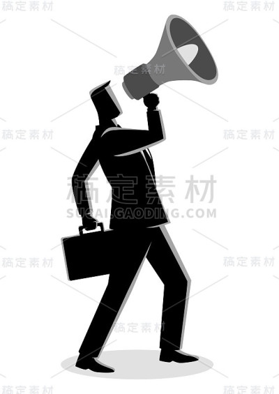 商人使用扩音器