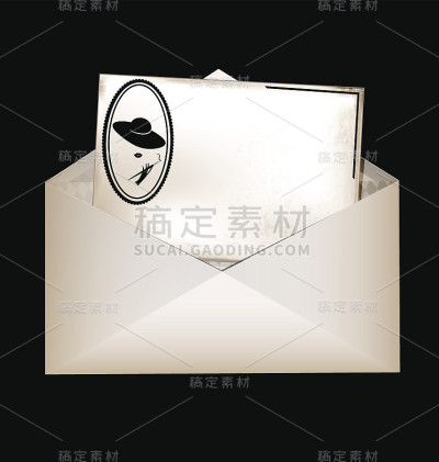 信封和复古母卡