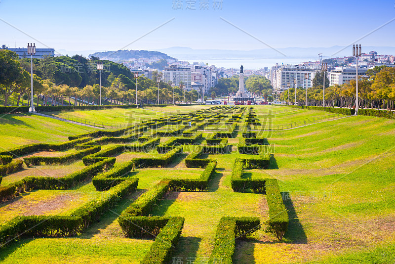 爱德华七世斜坡风景公园在里斯本