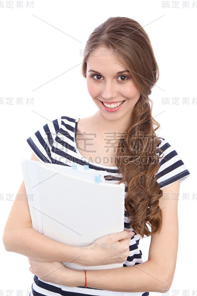 女学生，背景孤立