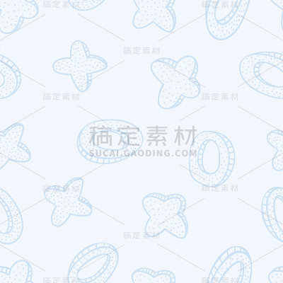 从十字和环涂鸦无缝矢量图案。