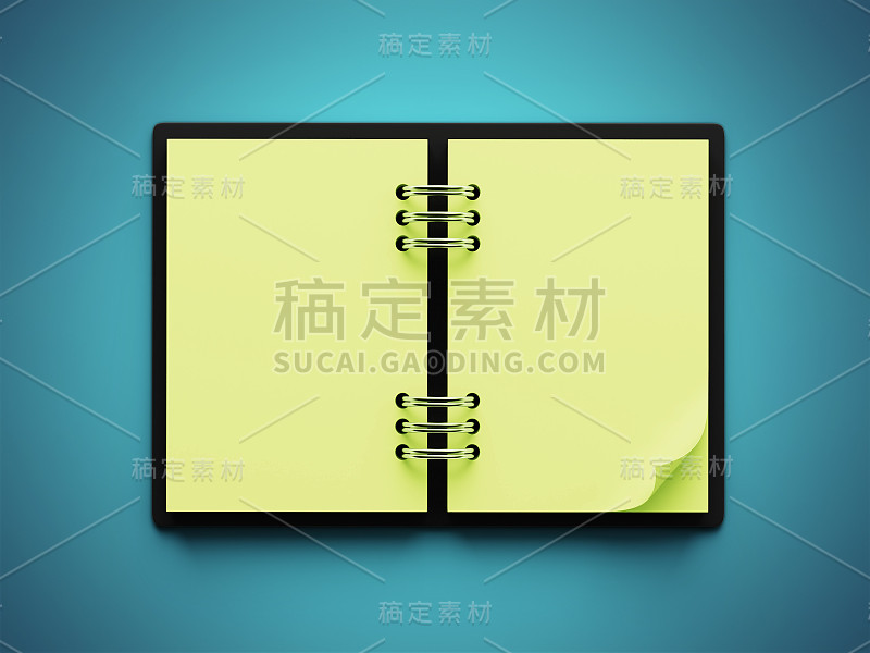 空白绿色纸记事本