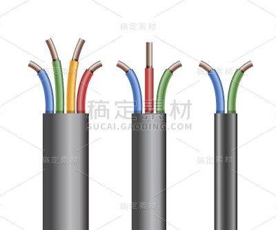 铜电缆断裂。Vectro插图。