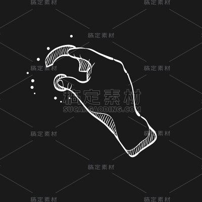 草图图标在黑色-手势