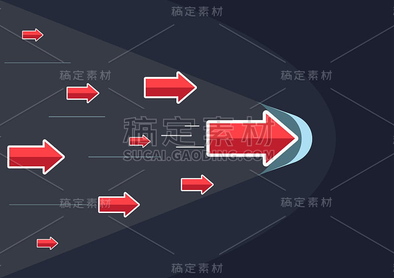 红色箭头向前冲