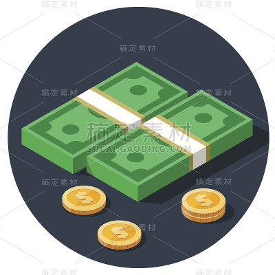 钱元堆平矢量图标