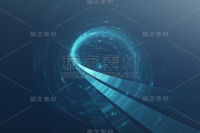 3D抽象科幻小说的未来背景