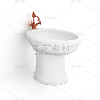 坐浴盆。孤立在白色背景上。