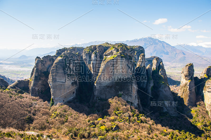 希腊塞萨利迈特拉山的修道院建筑群。联合国教科文组织世界遗产名录