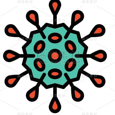病毒或细菌矢量插图，填充样式图标