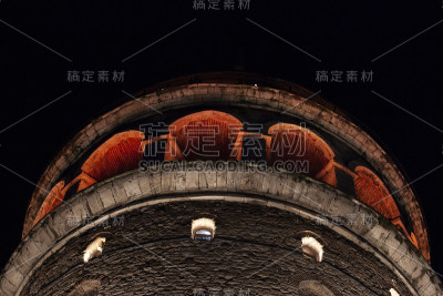 历史悠久的加拉塔夜景，伊斯坦布尔的象征
