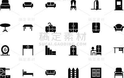 家具手绘矢量图标